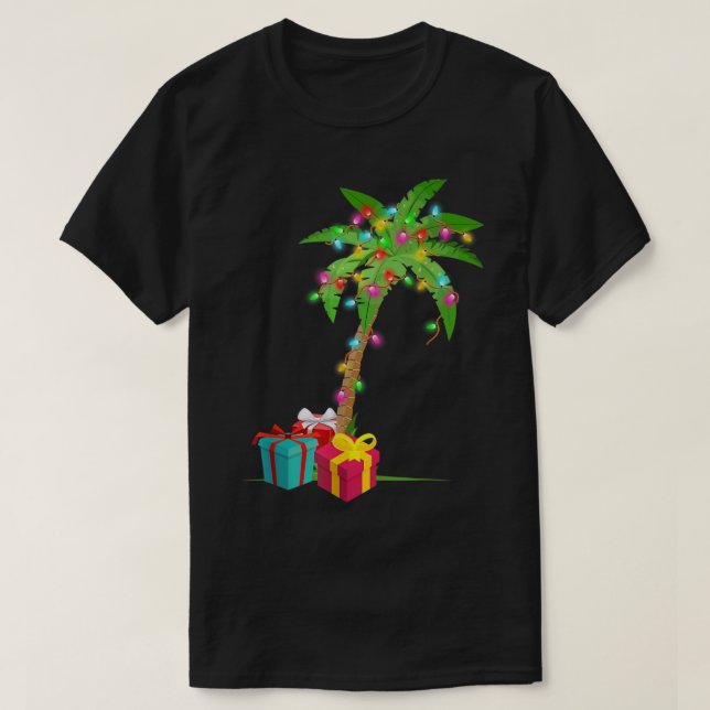Tropical Christmas Tree | Festive Palm Design T-Shirt (Design vorne)