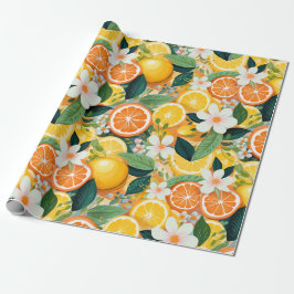 Tropical Citrus Bloom Floral Geschenkpapier