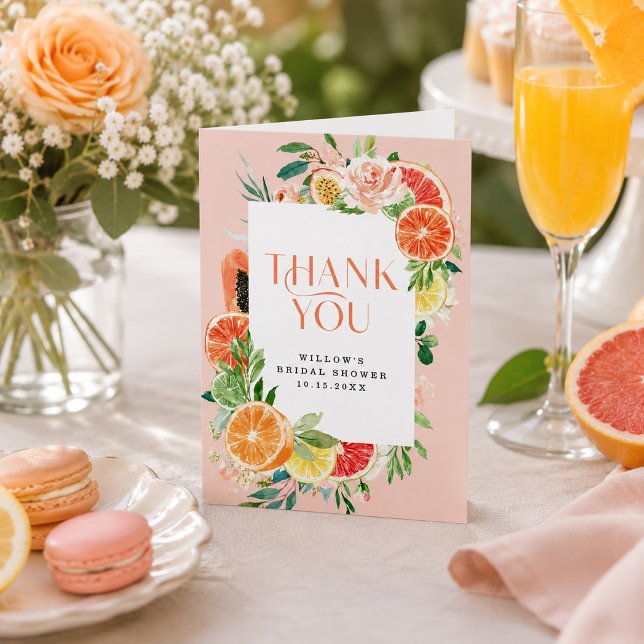Tropical Citrus Brautparty Danke Karte (Von Creator hochgeladen)