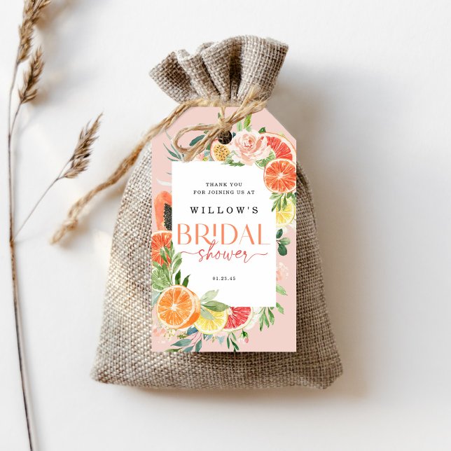 Tropical Citrus Brautparty Favor Tag Lemon Geschenkanhänger (Von Creator hochgeladen)