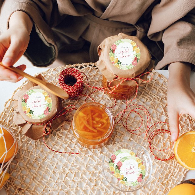 Tropical Citrus Brautparty Vielen Dank Runder Aufkleber (Von Creator hochgeladen)