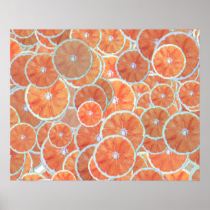 Tropical Citrus Frucht Orangen Tangerine Slices Wi Poster