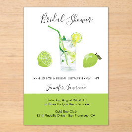 Tropical Citrus Green Lime Bridal Shower Acryleinladungen