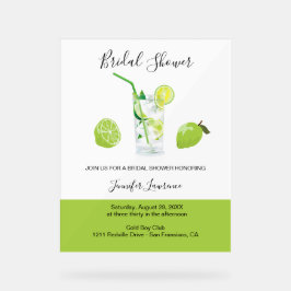 Tropical Citrus Green Lime Bridal Shower Acrylschild