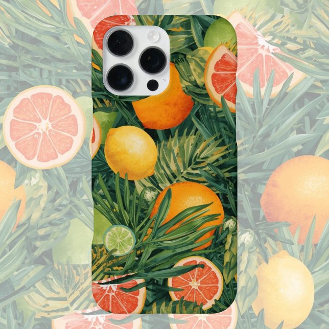 Tropical Citrus Medley – Watercolor Lemon, Orange  iPhone Hülle (Von Creator hochgeladen)