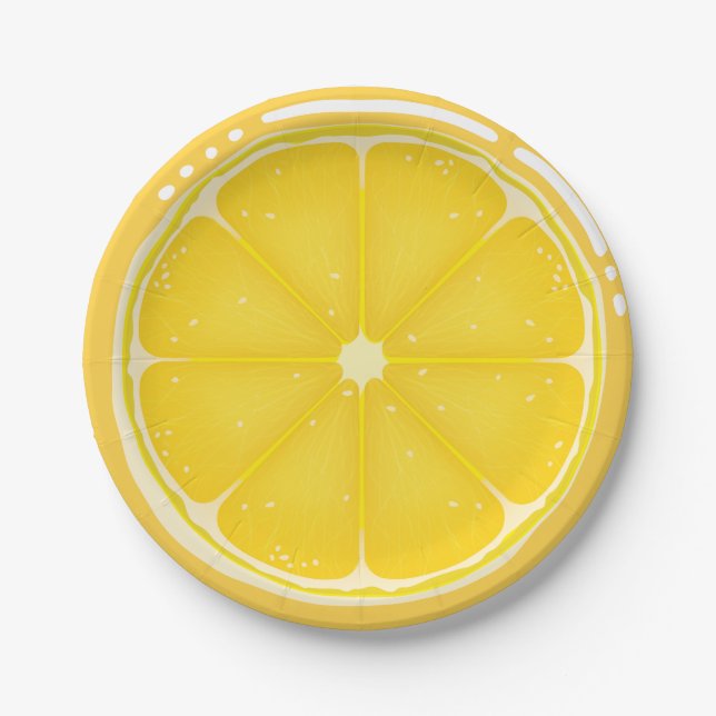 TROPICAL Citrus SUMMER FRUIT Orange lemons Slice   Pappteller (Vorderseite)