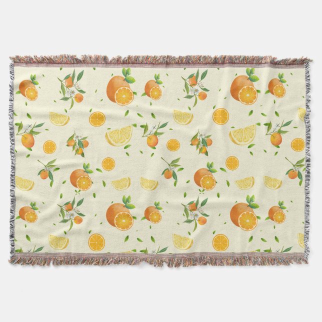 Tropical Citrus SUMMER Orange Lemon Slice Decke (Vorderseite)