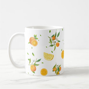 Tropical Citrus SUMMER Orange Lemon Slice Kaffeetasse