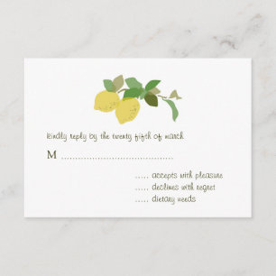 Tropical Citrus Wedding RSVP Card Karte