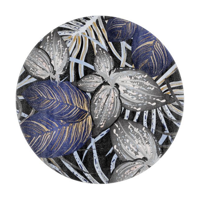 Tropical Class ist eine blaue, silberne und golden Schneidebrett (Vorderseite)