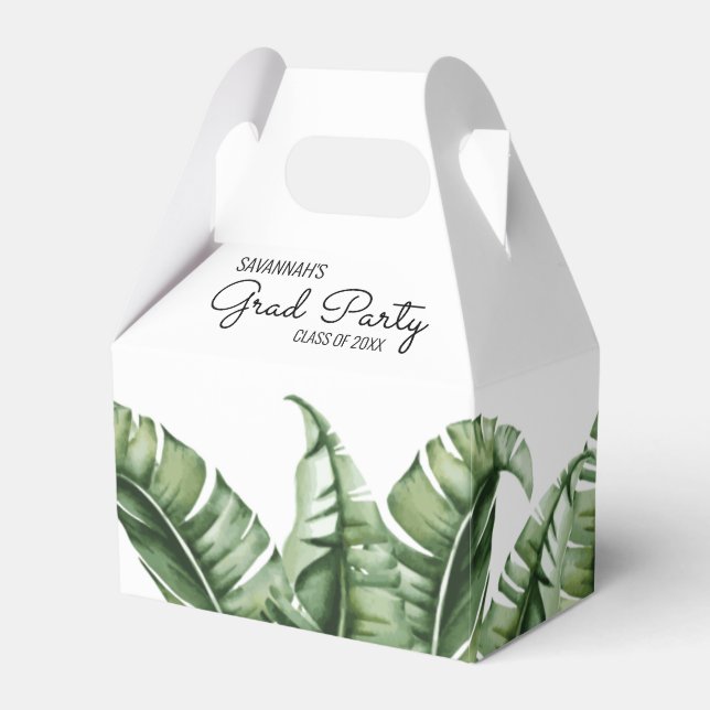 Tropical Classy Banana Leaf Graduation Party Geschenkschachtel (Vorderseite)