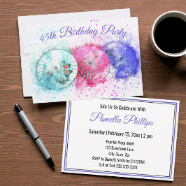 Tropical Cocktail Umbrellas 45. Geburtstag Einladu Einladung