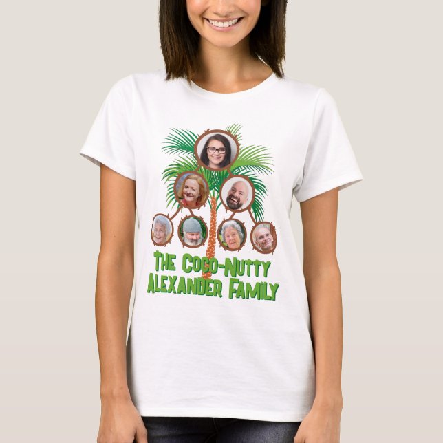 Tropical Coconut Palm Family Tree Wiedersehen T-Shirt (Vorderseite)