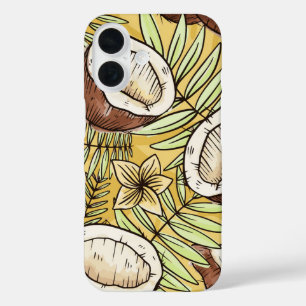 Tropical Coconut Sketch Summer Vibes iPhone 16 Hülle
