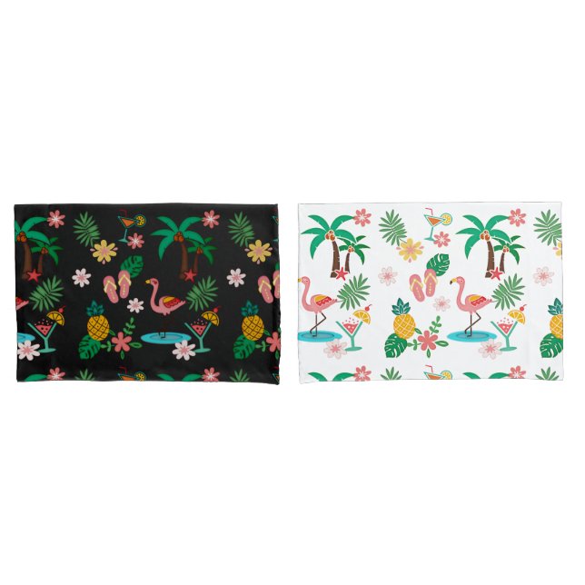 Tropical Collage Pillow Case (diff. background) Kissenbezug (Vorderseite-Set)