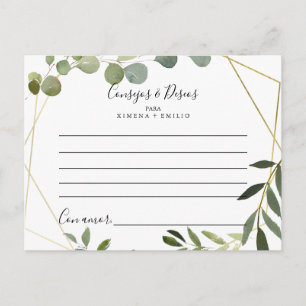 Tropical Consejos y Deseos Wedding Advice Card Postkarte