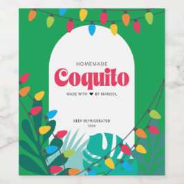 Tropical Coquito Weihnachten Weinetikett
