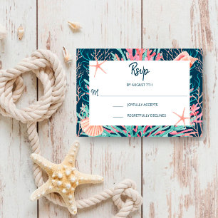 Tropical Coral Reef Under the Sea Wedding RSVP Karte