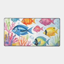 Tropical Coral Reef Watercolor Vibrant Ocean Scene Schreibtischunterlage