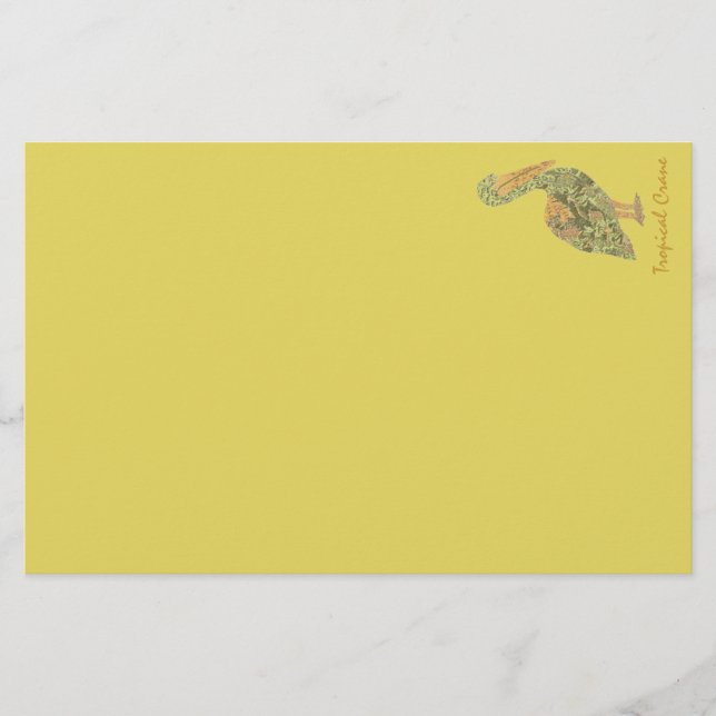 Tropical Crane Stationery Briefpapier (Vorderseite)