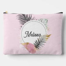 Tropical Custom Name Makeup Bag