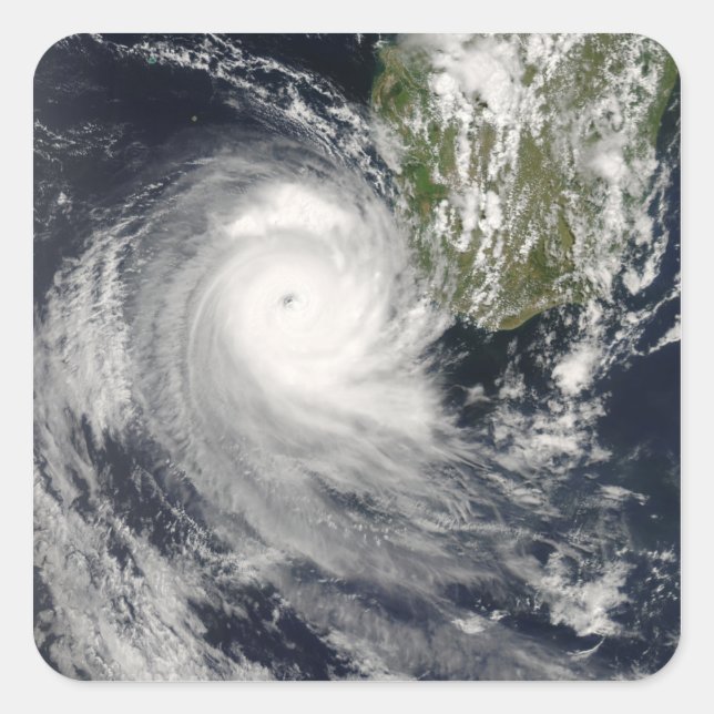 Tropical Cyclone Favio von Madagaskar Quadratischer Aufkleber (Vorderseite)