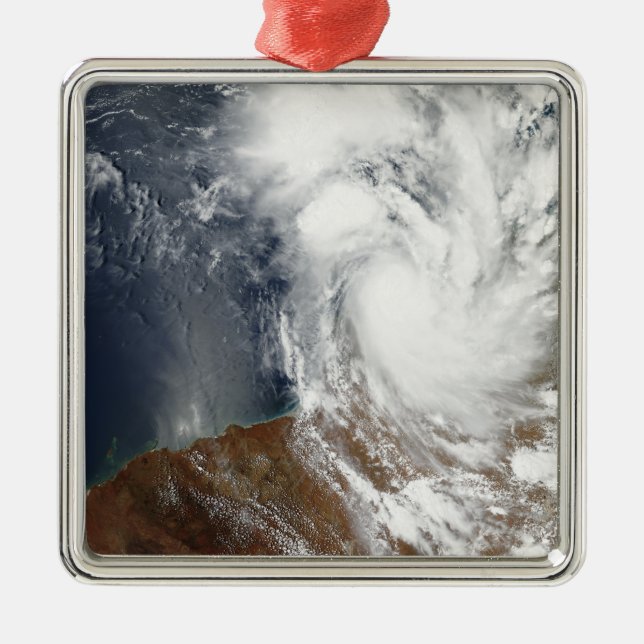 Tropical Cyclone Laurence Silbernes Ornament (Vorne)