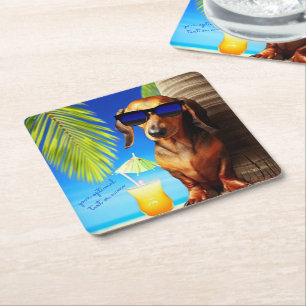 Tropical Dachshund Party Trinket Untersetzer