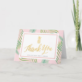 Tropical danke Ihnen Karten | Ananas in Rosa und G