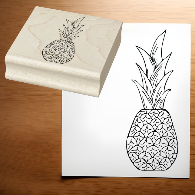 Tropical Delight Einfache Kontur Ananas Art Gummistempel (Von Creator hochgeladen)