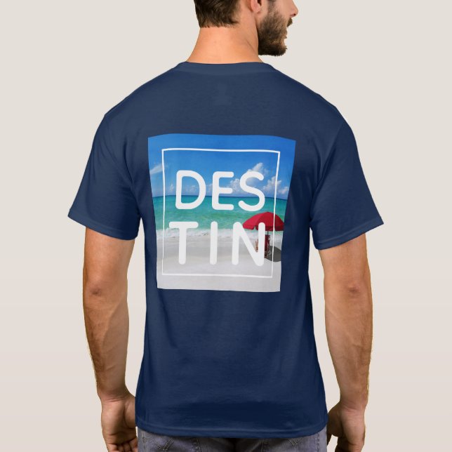 Tropical Destin Beach Florida Modern Typografie T-Shirt (Rückseite)