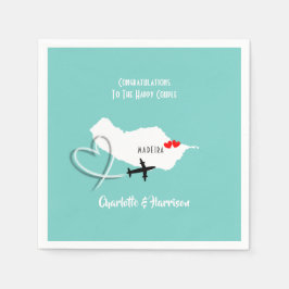 Tropical Destination Madeira Wedding Serviette