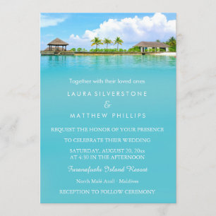 Tropical Destination Resort Beach Wedding Einladung