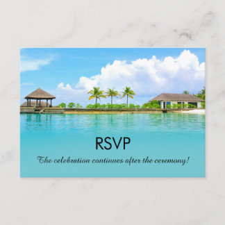 Tropical Destination Resort Beach Wedding UAWG Einladung