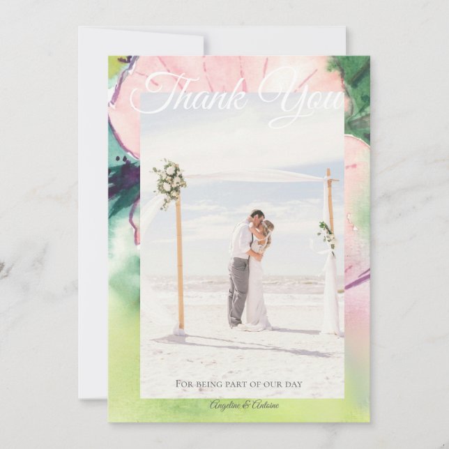 Tropical Destination Wedding  Dankeskarte (Vorderseite)