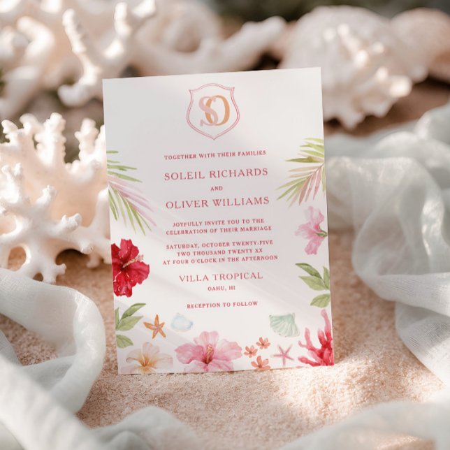 Tropical Destination Wedding Einladung (Von Creator hochgeladen)