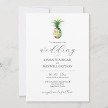 Tropical Destination Wedding Invitations Pineapple