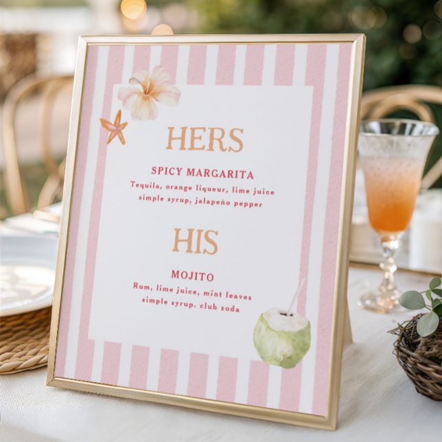 Tropical Destination Wedding Signature Drinks Poster (Von Creator hochgeladen)