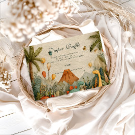 Tropical Dino Adventure Baby Shower Diapper Raffle Begleitkarte