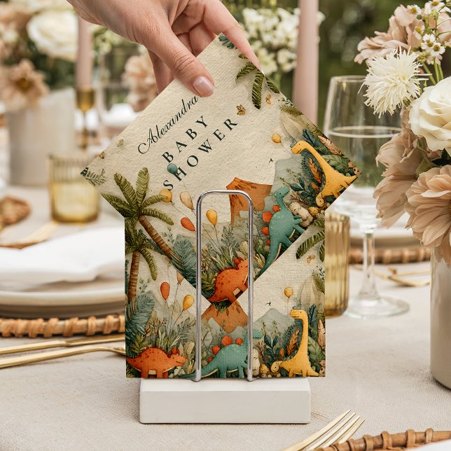 Tropical Dino Adventure Baby Shower Serviette (Von Creator hochgeladen)