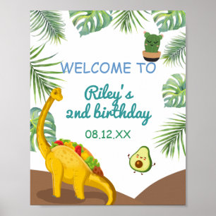 Tropical Dinosaur Tacos Tacosaurus Party Geburtsta Poster