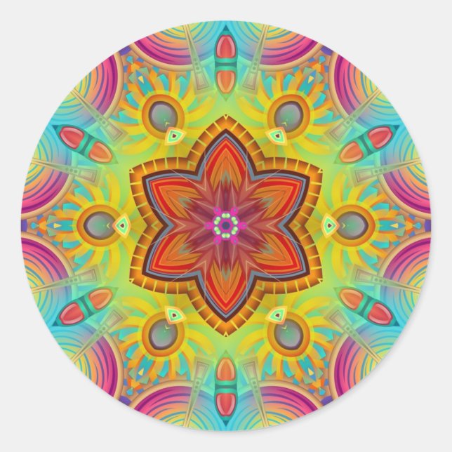 Tropical Dreams Kaleidoscope Mandala Stickers (Vorderseite)