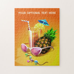 Tropical Drink Custom Text Puzzle