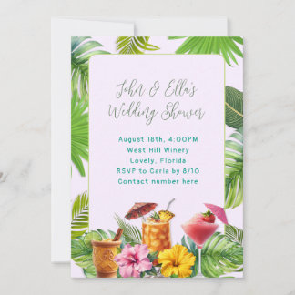 Tropical Drinks Couples Shower invitation Einladung