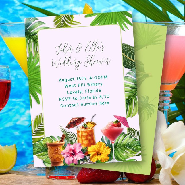 Tropical Drinks Couples Shower invitation Einladung (Von Creator hochgeladen)