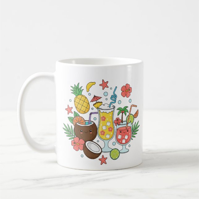 Tropical Drinks – Cute Summer Cocktail Mug Kaffeetasse (Links)