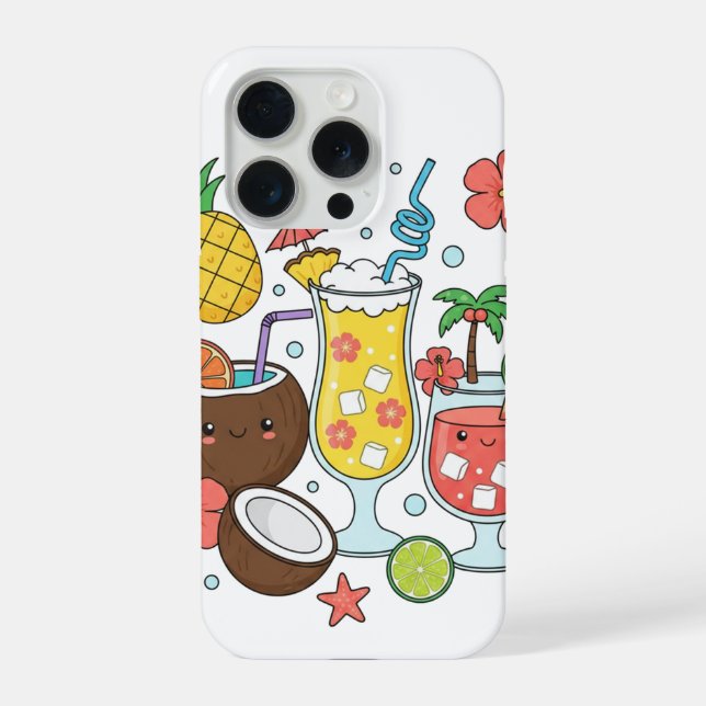Tropical Drinks – Cute Summer Cocktail Phone Case iPhone Hülle (Rückseite)