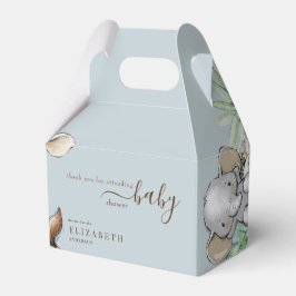 Tropical Dusty Blue Jungle Baby Dusche Geschenkschachtel