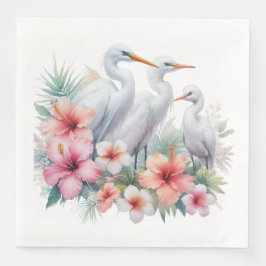 Tropical Egret Coastal Bird Baby Dusche Serviette