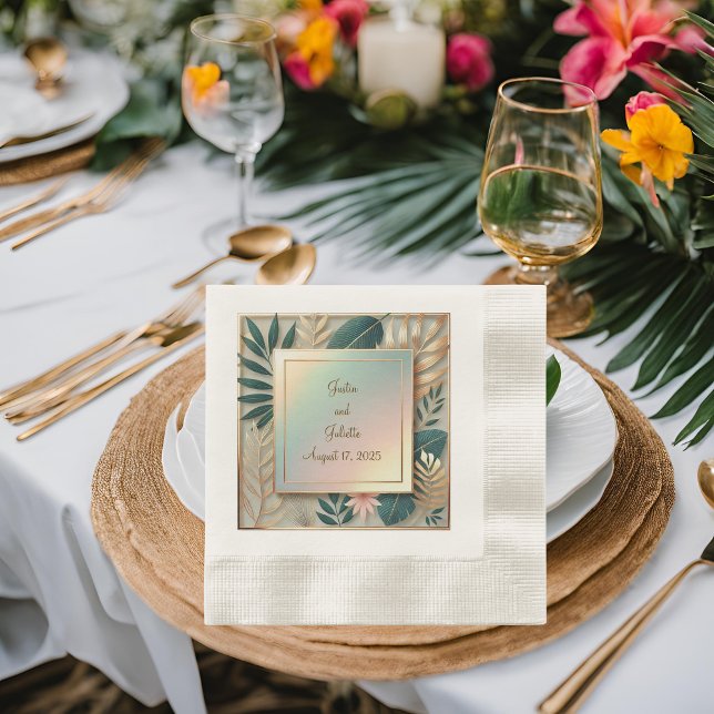 Tropical Elegance Minimalistisches Abendessen Serviette (Von Creator hochgeladen)